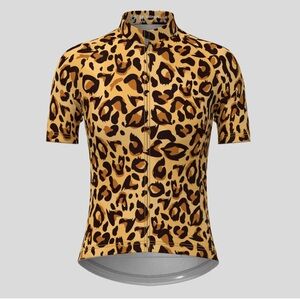 Brown and Black Animal Print Cycling Jersey